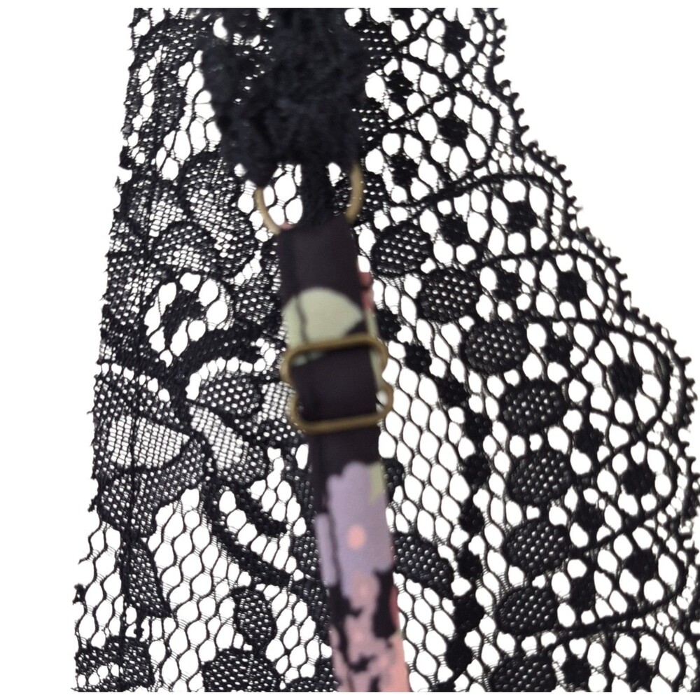 New Intimately Free People Chemise Women's Sz Medium Black Lace Floral Print $98 - Picture 10 of 16
